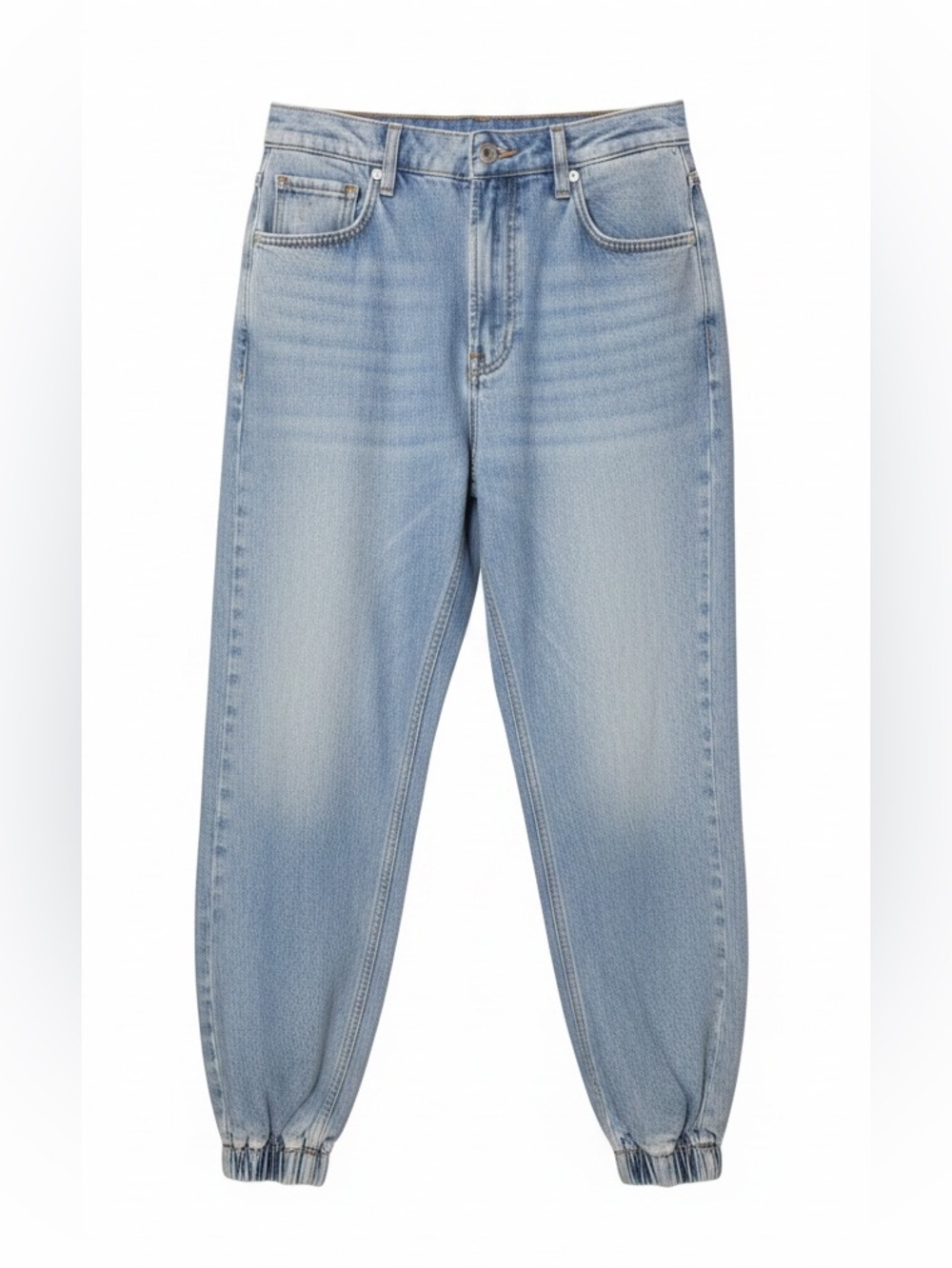 rag & bone Light Blue Elastic Hem Cropped Jeans